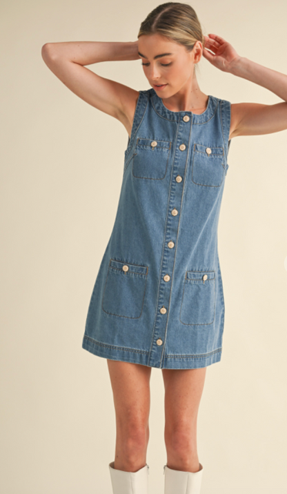 Rory Buttons Denim Dress