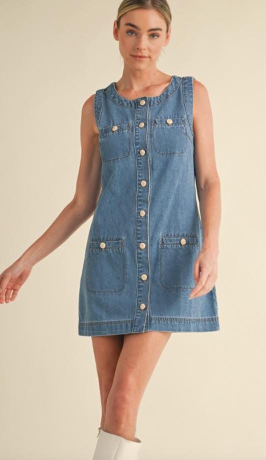 Rory Buttons Denim Dress