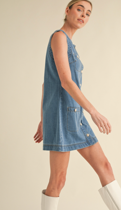 Rory Buttons Denim Dress