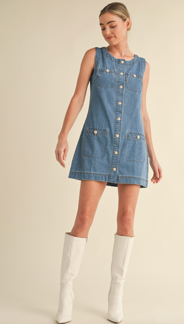 Rory Buttons Denim Dress