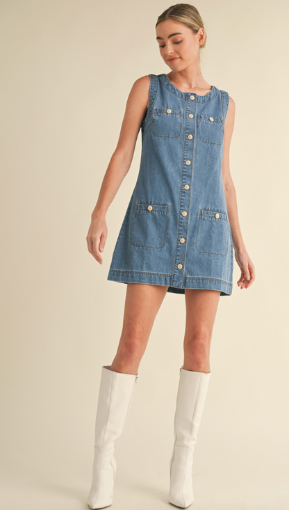 Rory Buttons Denim Dress