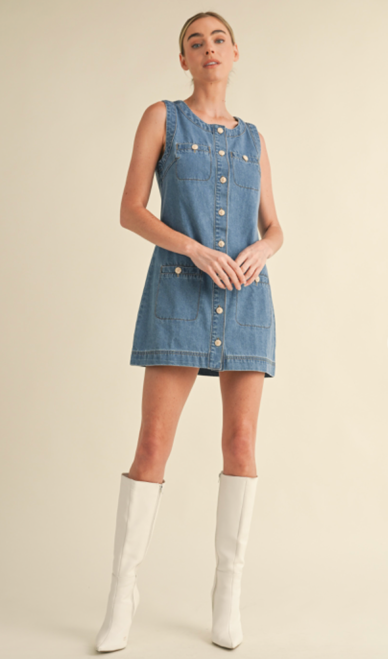 Rory Buttons Denim Dress