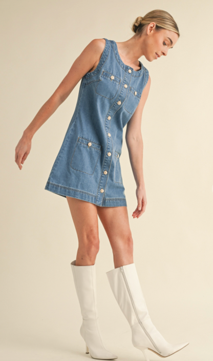 Rory Buttons Denim Dress