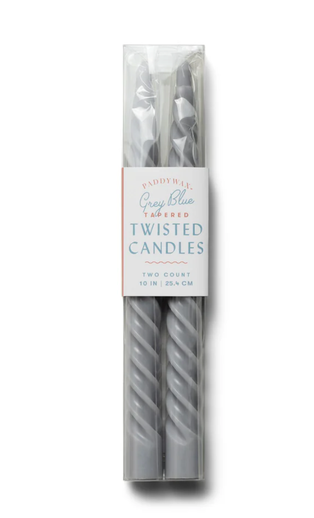 Grey Twisted Taper Candles