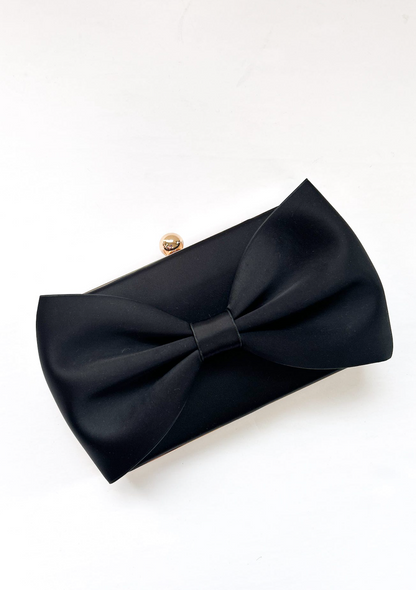 Belle Bow Clutch Black