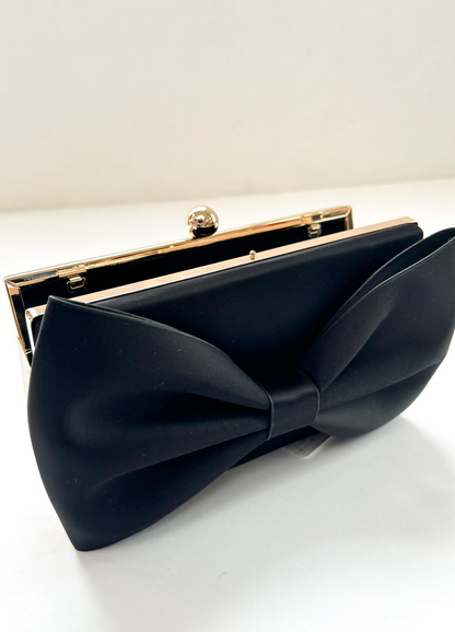 Belle Bow Clutch Black