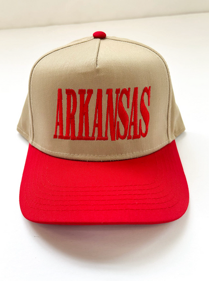 Arkansas Vintage Hat Red/Khaki