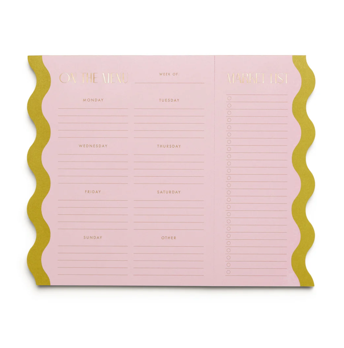 Meal Planner Notepad Pink/Chartreuse