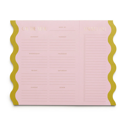 Meal Planner Notepad Pink/Chartreuse