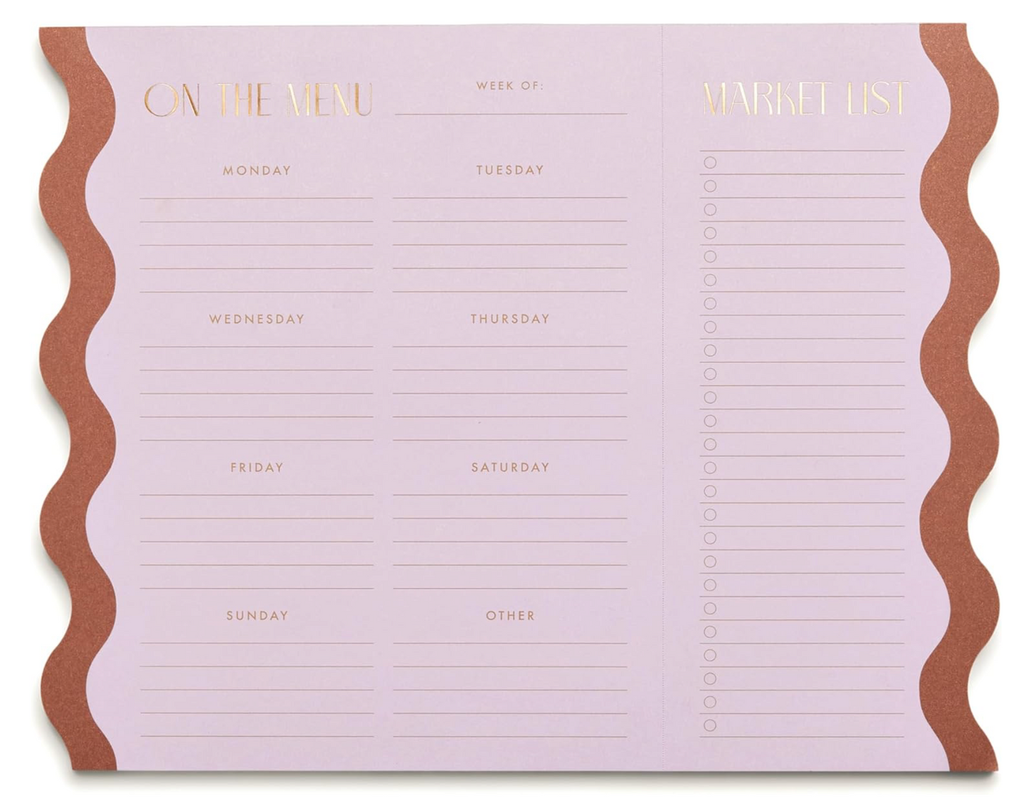 Meal Planner Notepad Lilac/Nutmeg