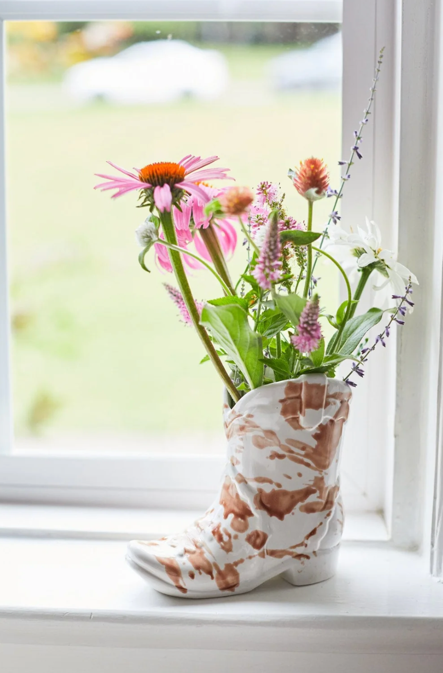 Splatter Cowboy Boot Candle Desert Peach