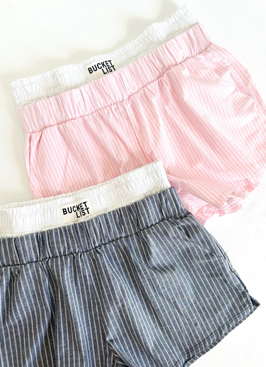 Double Banded Boxer Shorts Pink