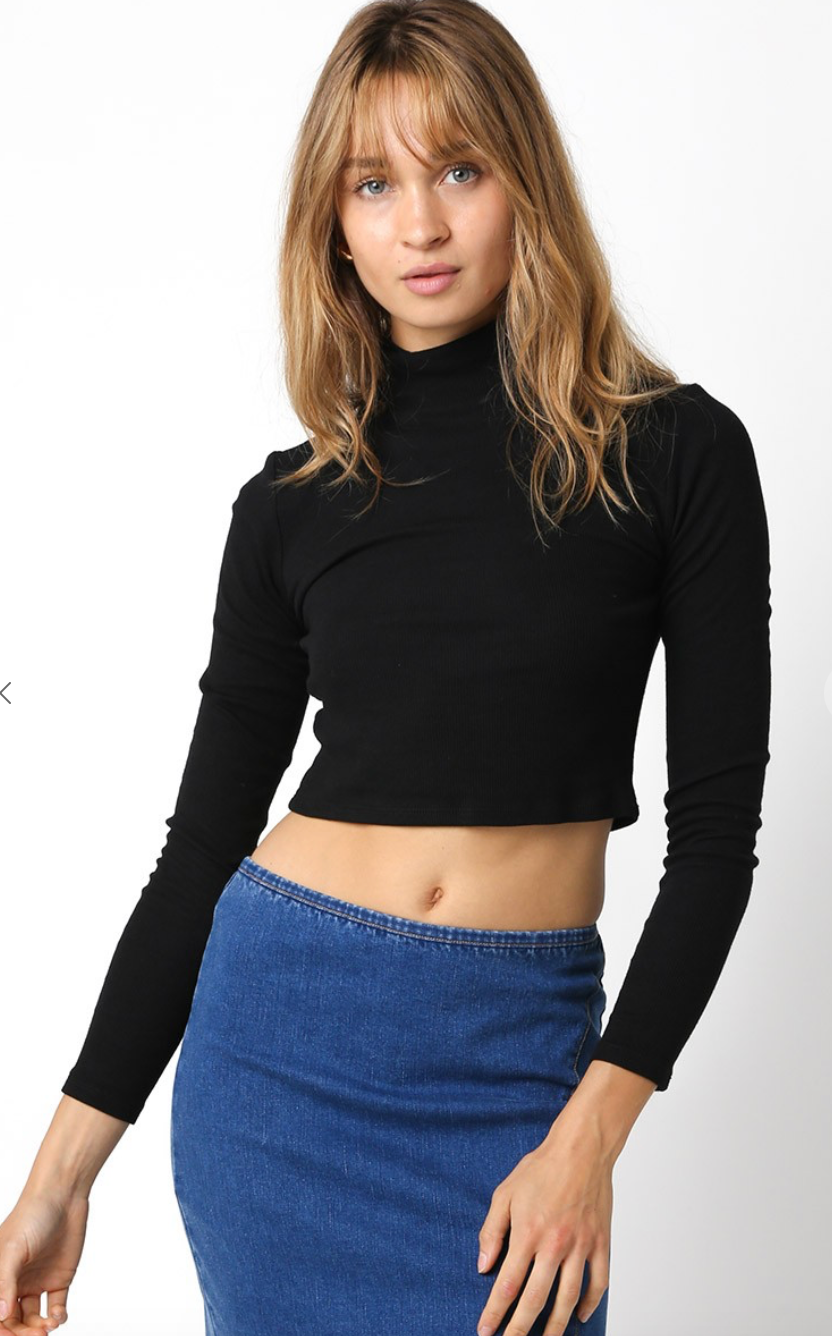 Basic Long Sleeve Turtleneck Black