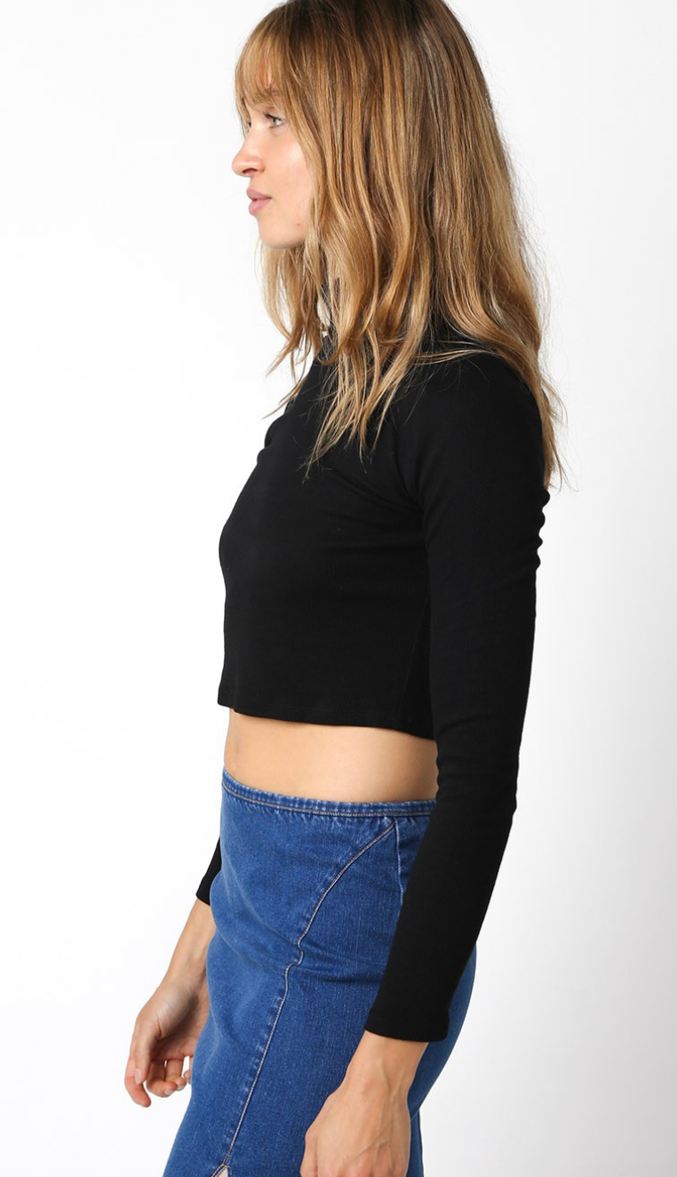 Basic Long Sleeve Turtleneck Black