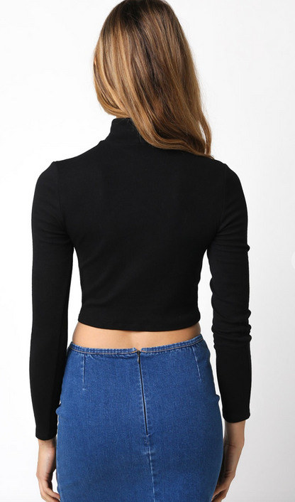 Basic Long Sleeve Turtleneck Black