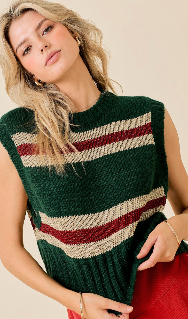 Tinsel Stripe Sweater Vest