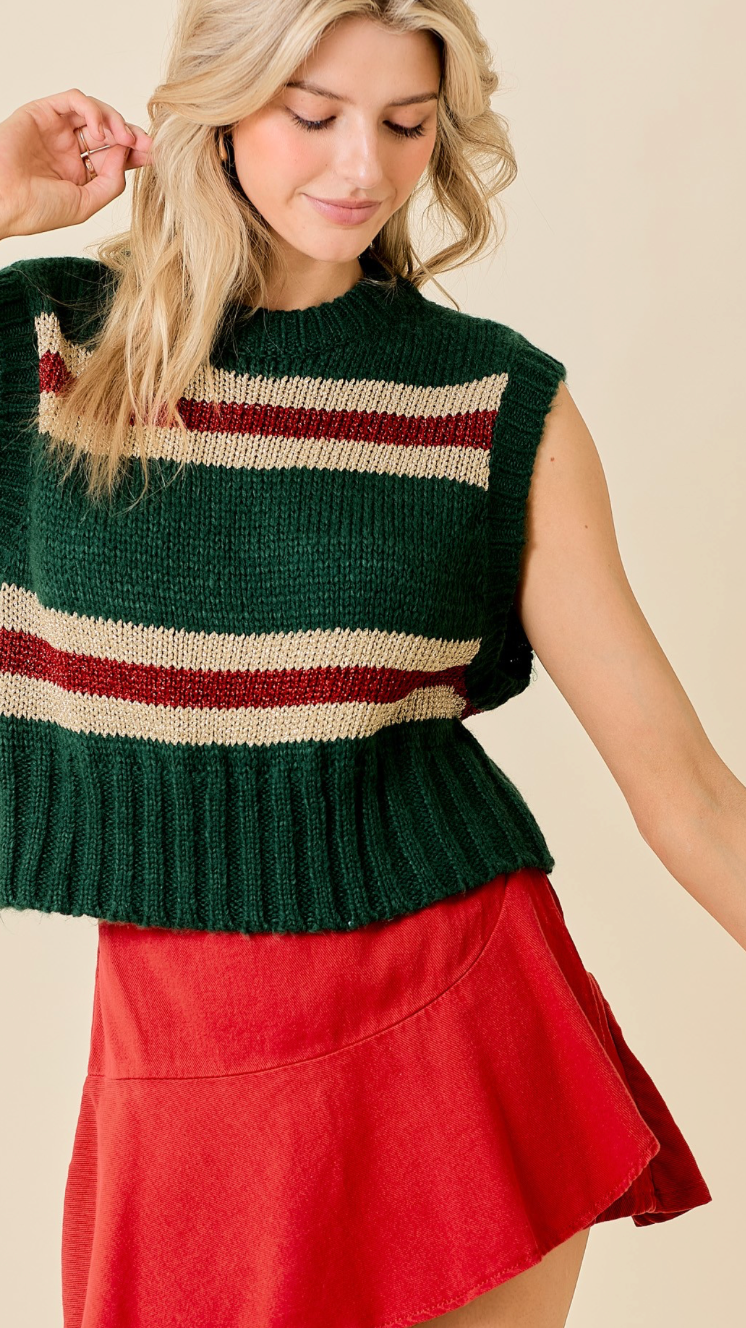 Tinsel Stripe Sweater Vest