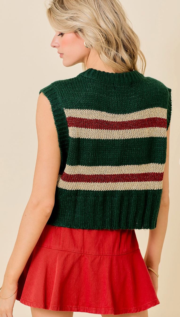 Tinsel Stripe Sweater Vest