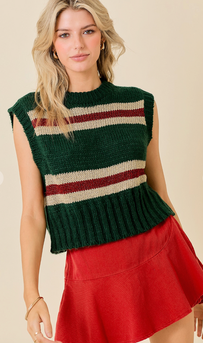 Tinsel Stripe Sweater Vest