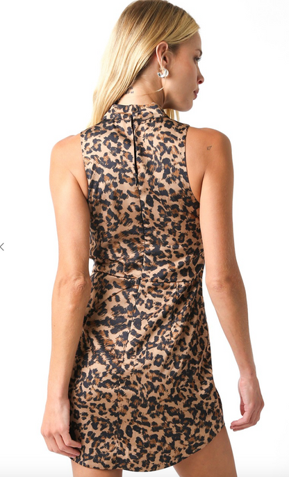 Leopard Mock Neck Dress