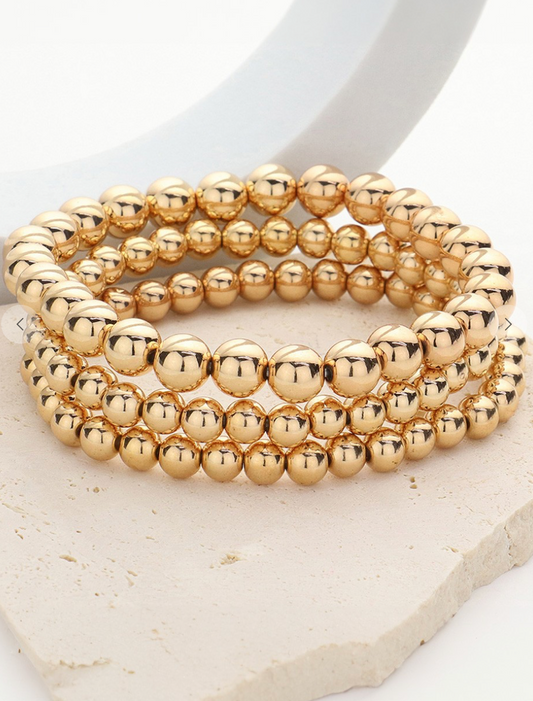 Gold Ball Stretch Bracelets