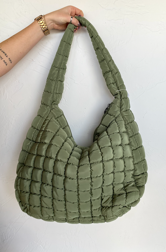 Slouchy Bubble Tote Green