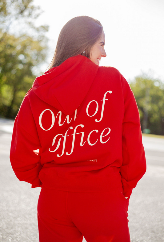 Out of Office Hoodie Set of 2 Red