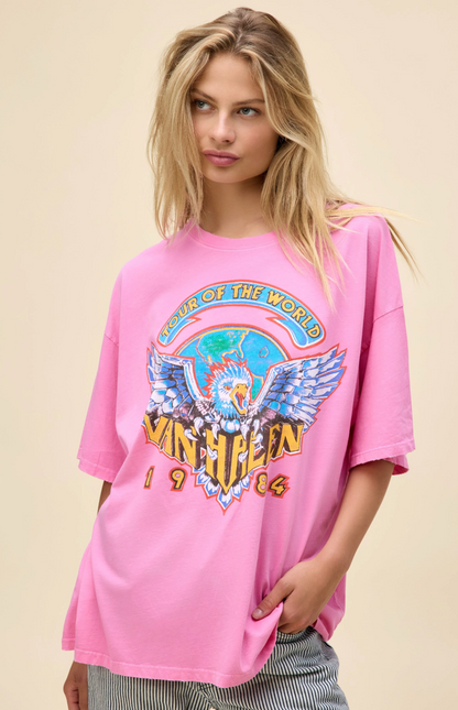 Van Halen Tour OS Tee Pink