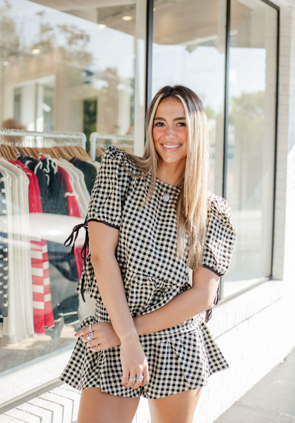 Gingham Shorts & Top Set of 2 Black