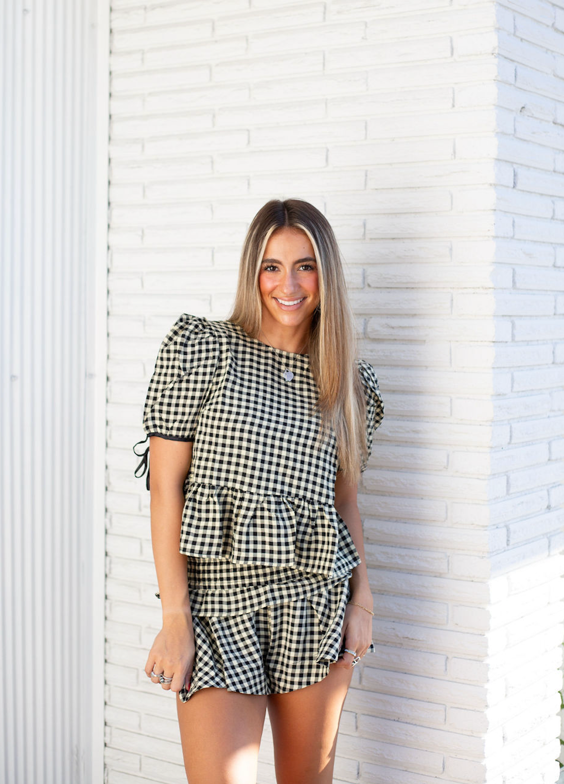 Gingham Shorts & Top Set of 2 Black