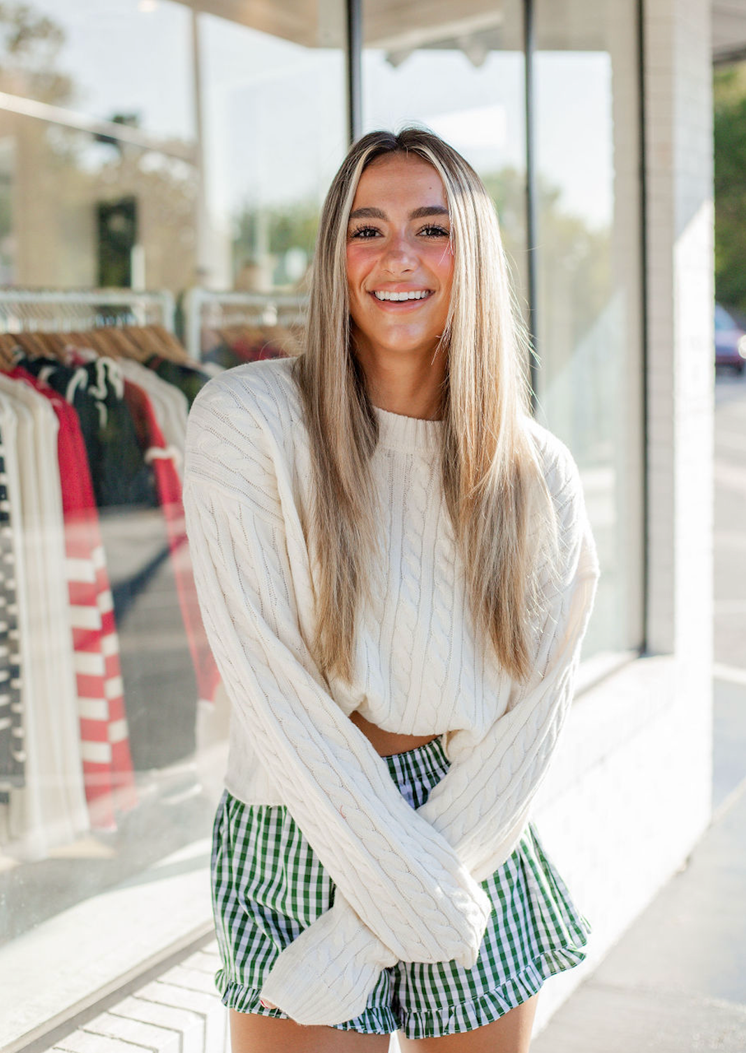 Ruffle Hem Boxer Shorts Green