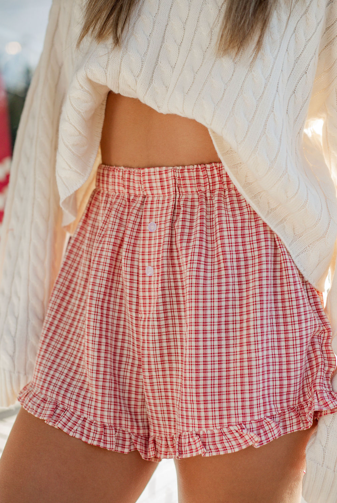 Cherry Fields Plaid Shorts