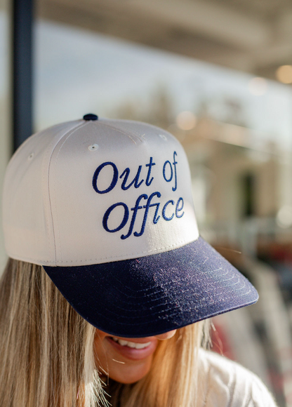 Out of Office Trucker Hat Cream/Navy