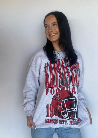 90's KC Football Oversized Sweatshirt