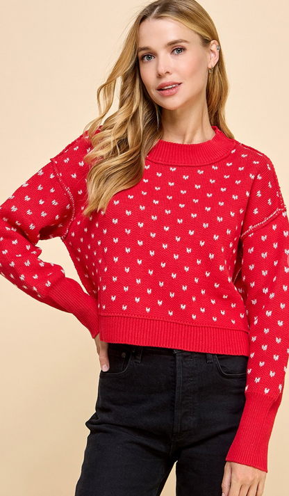 Little Hearts Crewneck Sweater