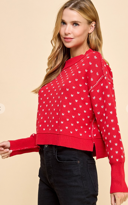 Little Hearts Crewneck Sweater