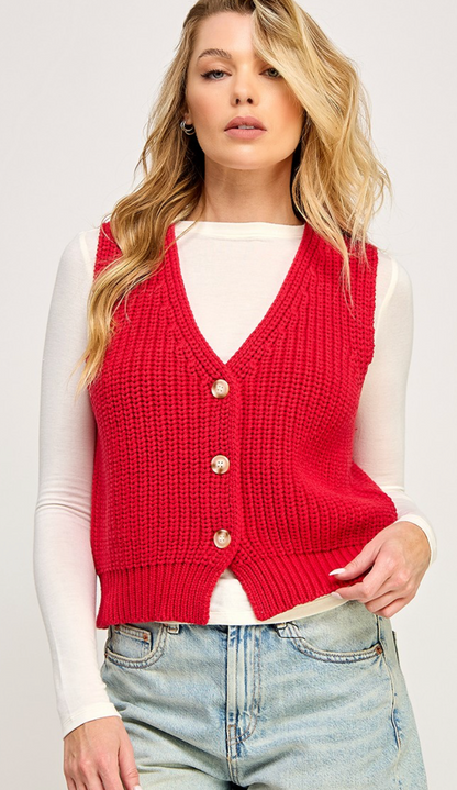 All Seasons Sweater Vest Red