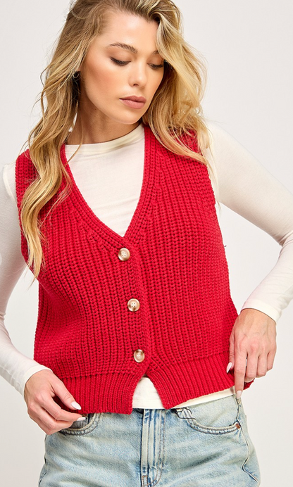 All Seasons Sweater Vest Red