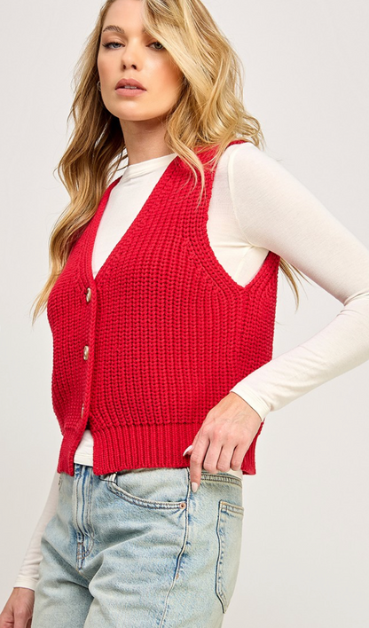 All Seasons Sweater Vest Red