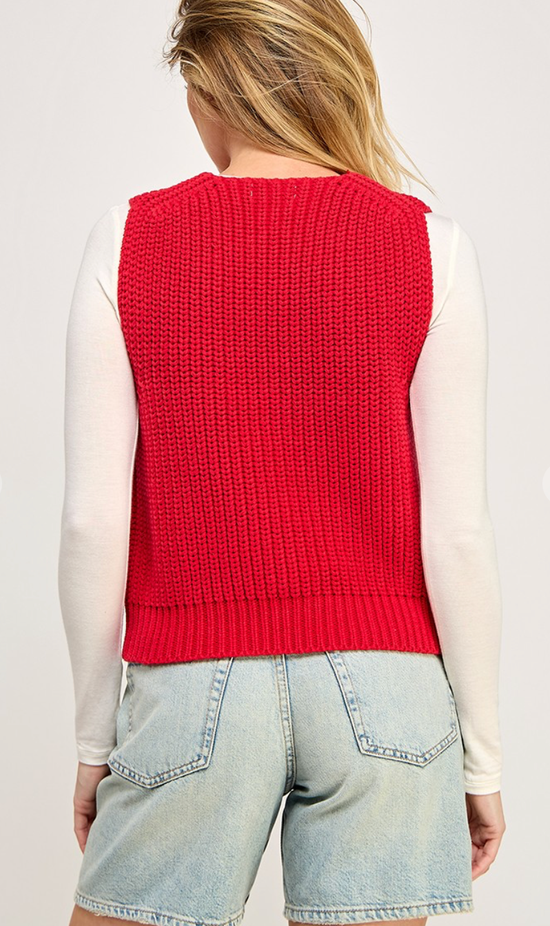 All Seasons Sweater Vest Red