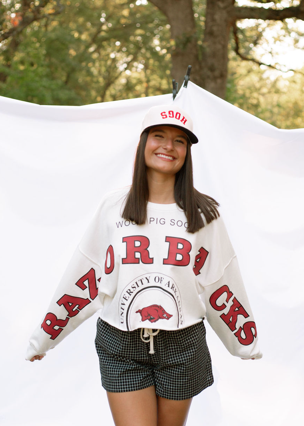 Razorbacks Cropped Long Sleeve Pullover