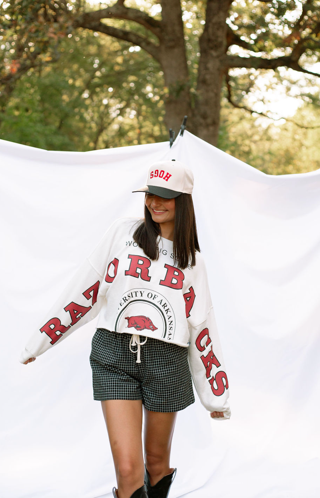 Razorbacks Cropped Long Sleeve Pullover