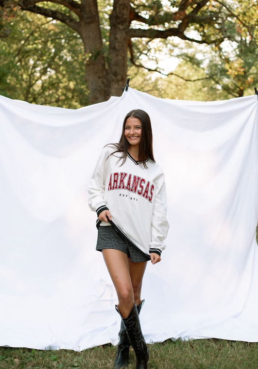 Arkansas Varsity V-neck Sweatshirt