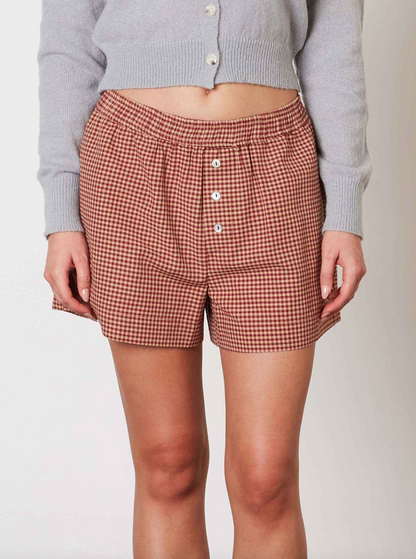 Checker Boxer Short Wine