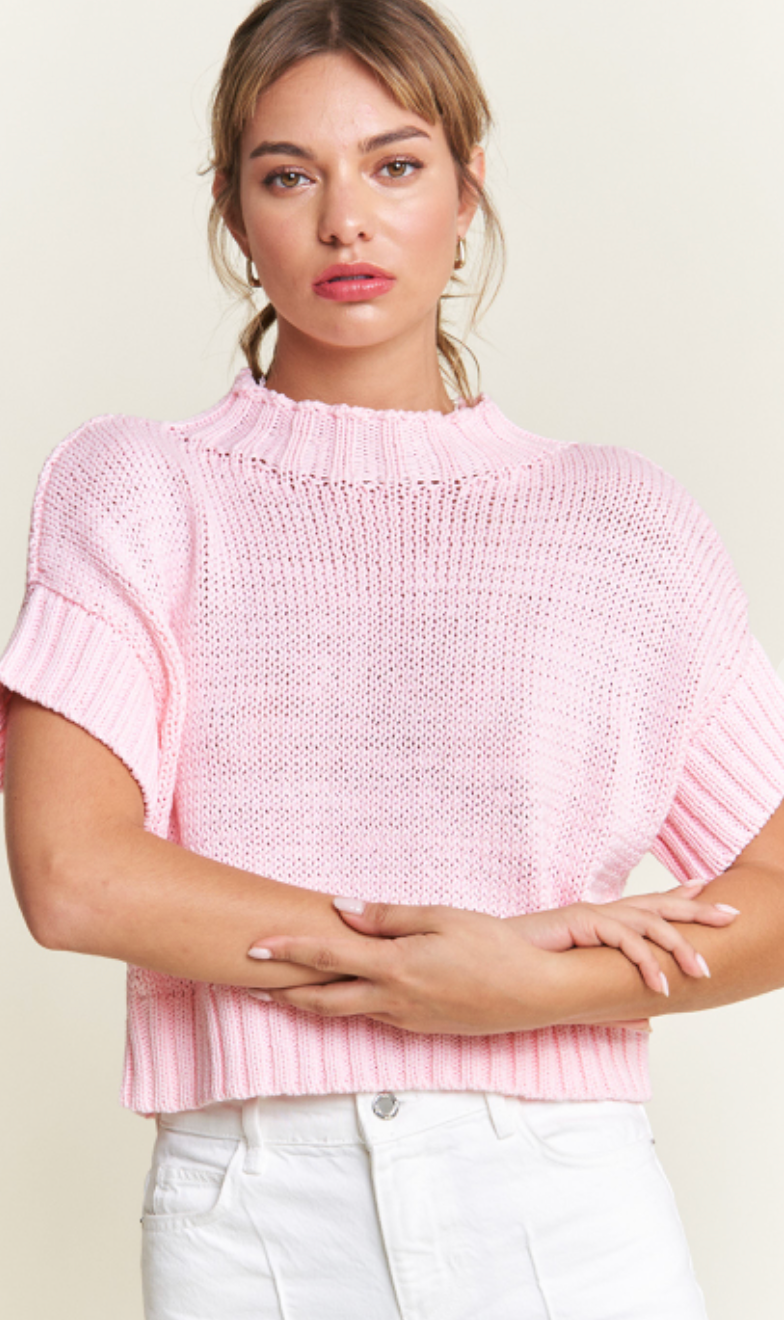 Light Pink Mock Neck Sweater