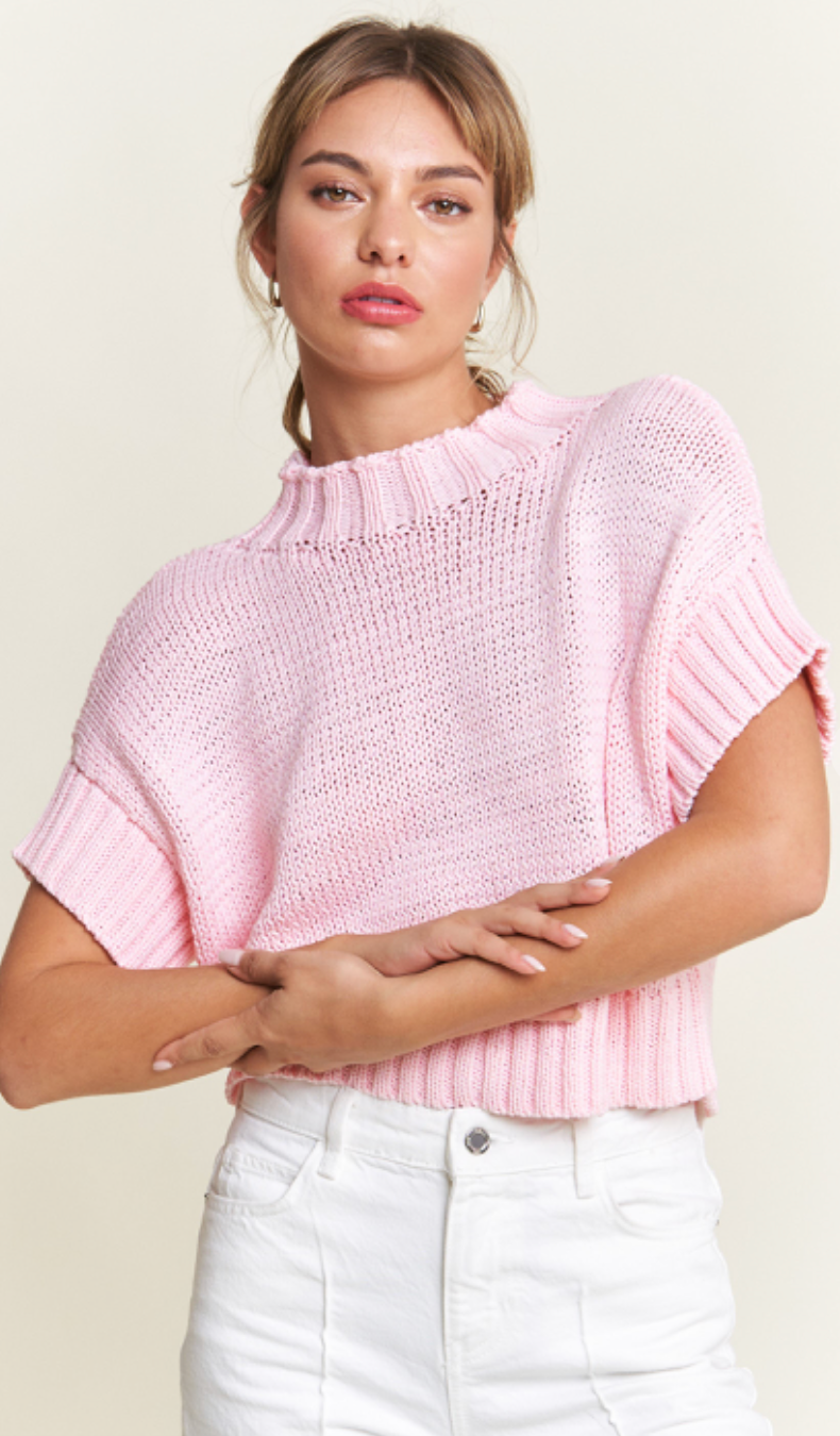 Light Pink Mock Neck Sweater