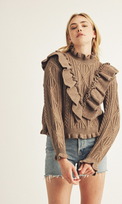 Bridget Ruffle Turtleneck Sweater