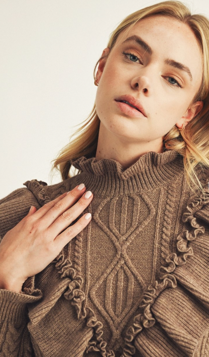 Bridget Ruffle Turtleneck Sweater