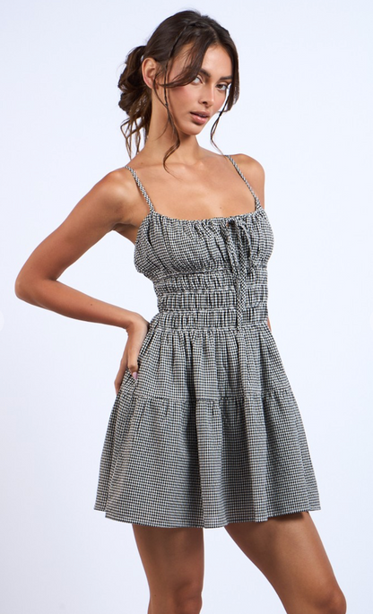 Checker Strappy Tie Dress