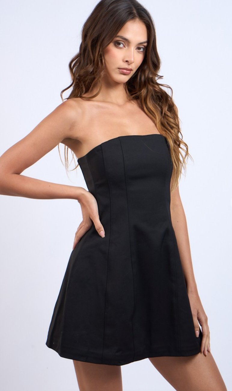 Strapless Mini Dress Black